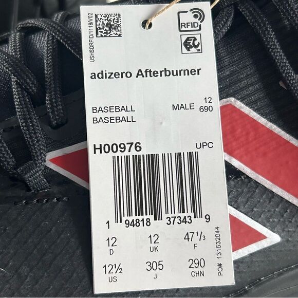 Adidas Adizero Afterburner Mens Metal Baseball Cleats Red Size 12.5 H00976 NEW - Picture 8 of 8